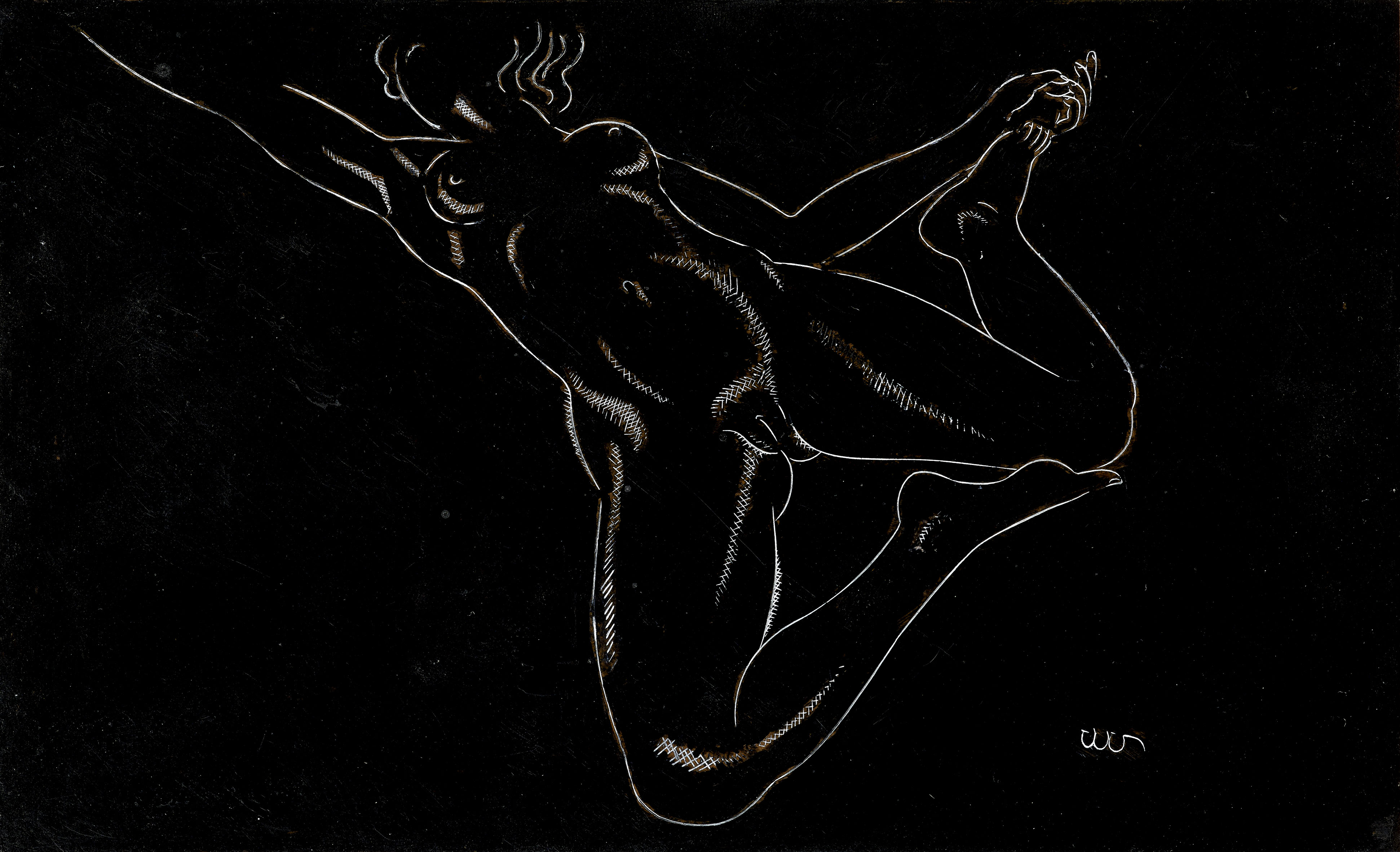 Eric Gill (1882-1940)  Female Nude, Lying, 1937